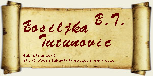 Bosiljka Tutunović vizit kartica